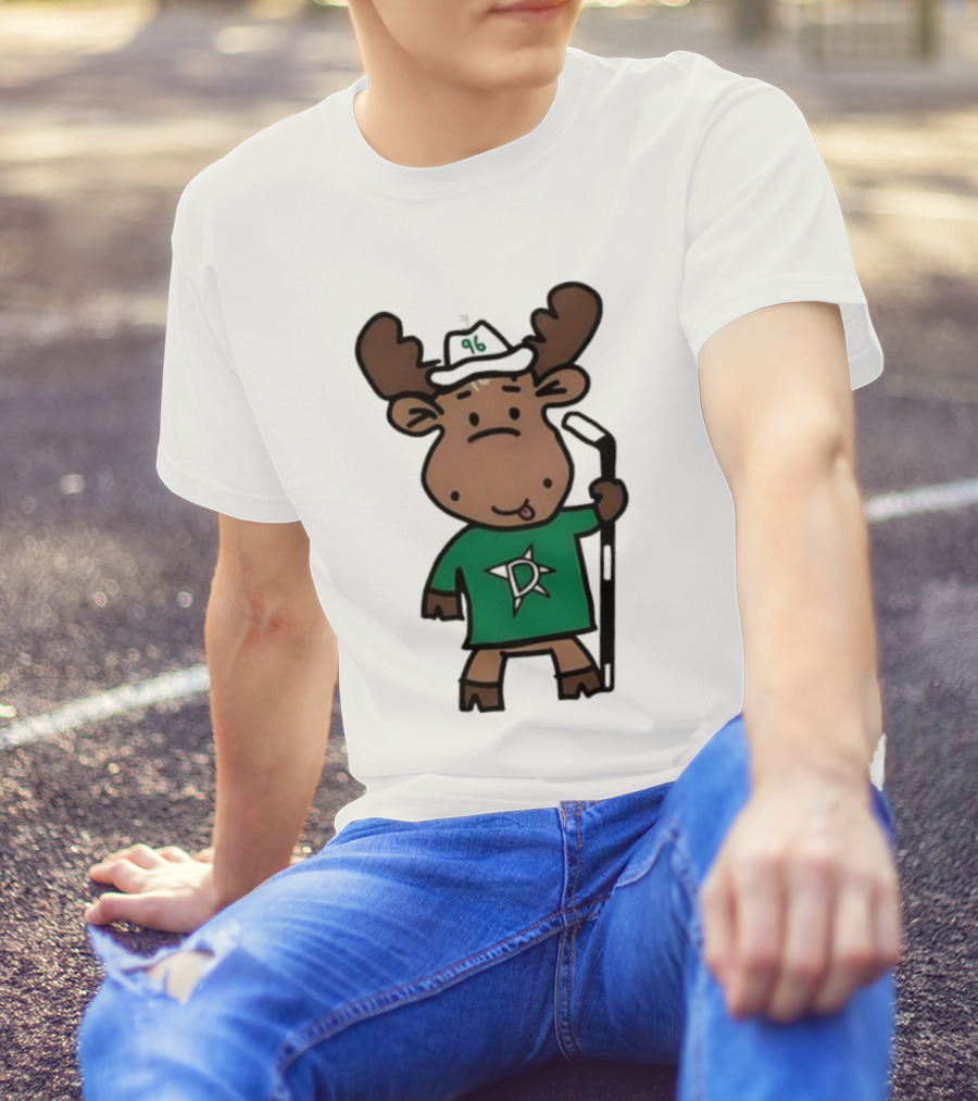 Doodle Moose Has Entered The Chat Dallas Stars Hockey Fan Art T-Shirt