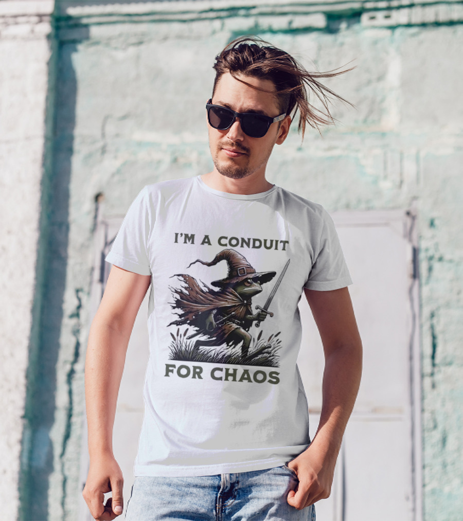 I'm A Conduit For Chaos Frog Wizard Sword T-Shirt