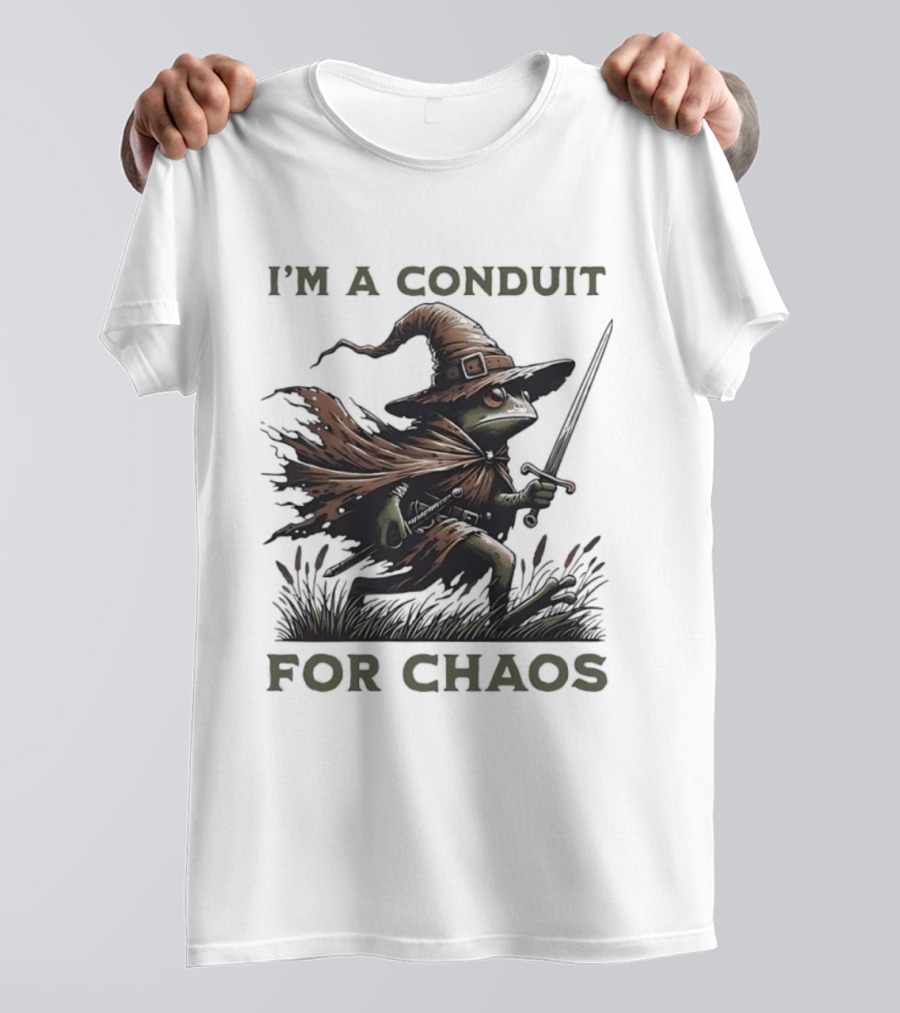 I'm A Conduit For Chaos Frog Wizard Sword T-Shirt