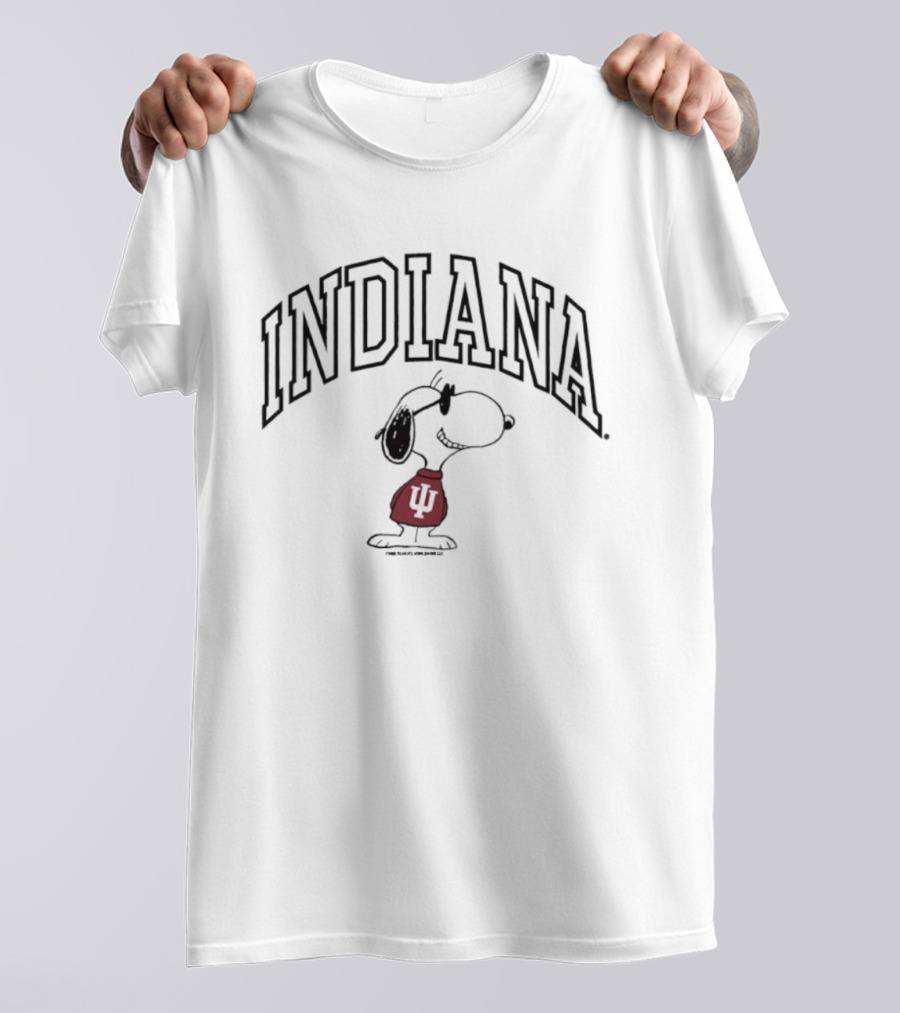Peanuts Indiana Hoosiers Snoopy Basketball Graphic T-Shirt