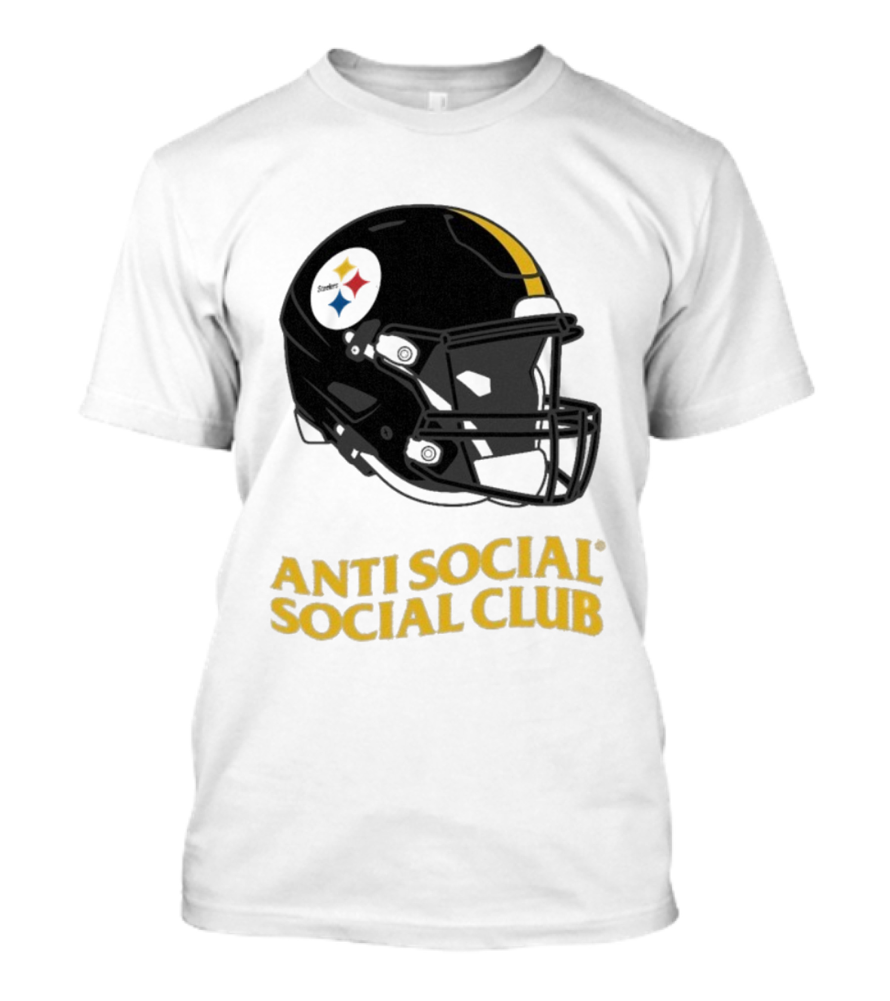 Anti Social Social Club Pittsburgh Steelers NFL Helmet Collaboration T-Shirt