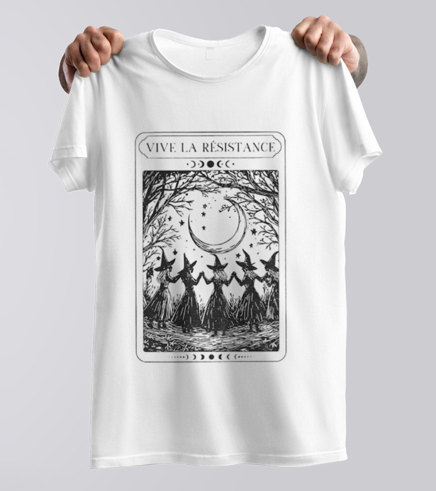 Vive La Resistance Crescent Moon Witches Tarot Card Halloween Feminist Anti Patriarchy T-Shirt