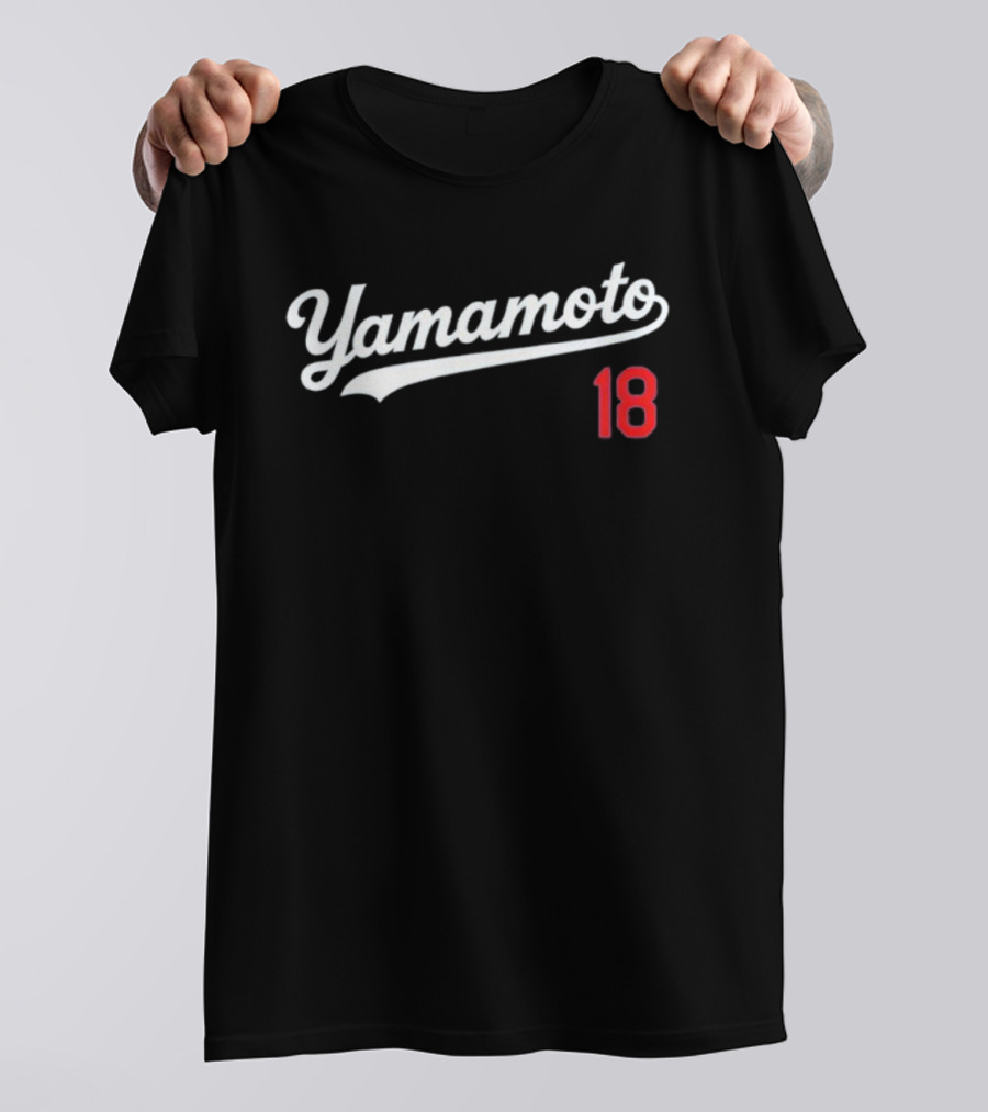 Yamamoto 18 LA Dodgers Baseball Merchandise Fans Apparel T-Shirt