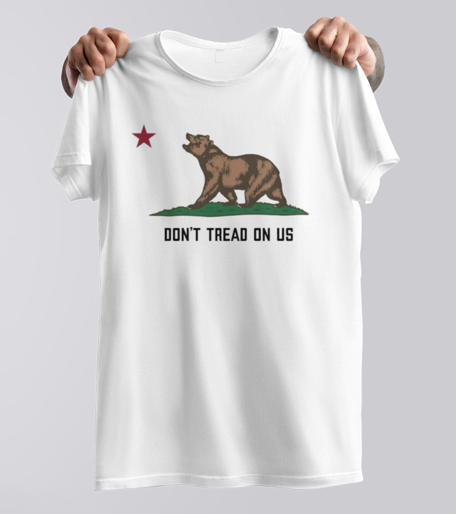 California Bear Flag Don’t Tread On Us Red Star T-Shirt
