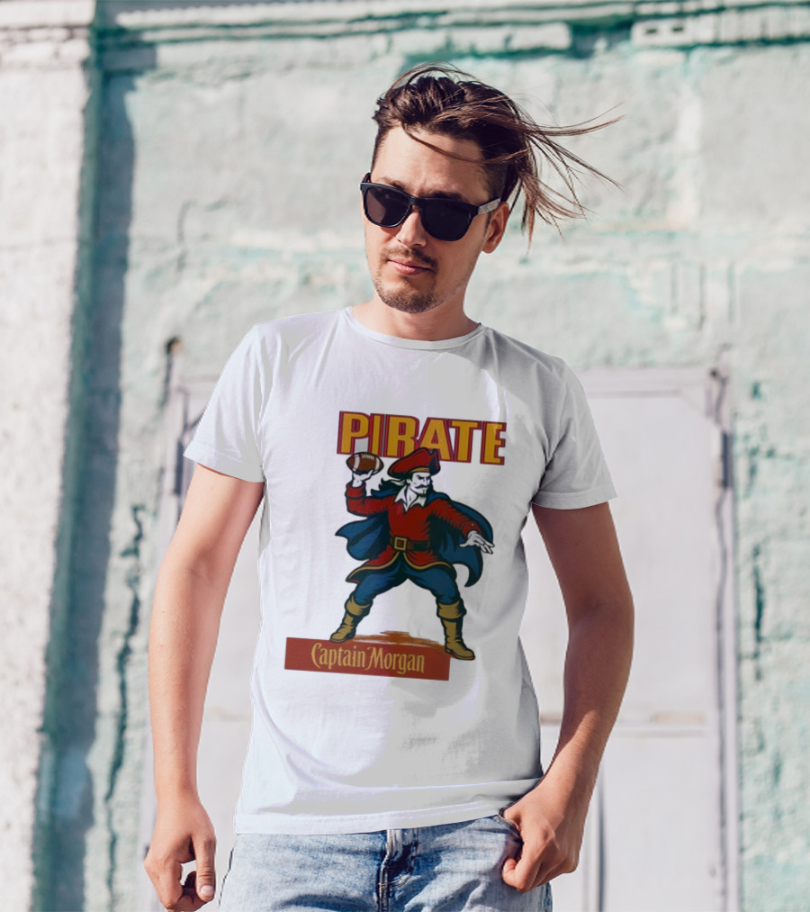 Captain Morgan Pirate Football Throwback T-Shirt