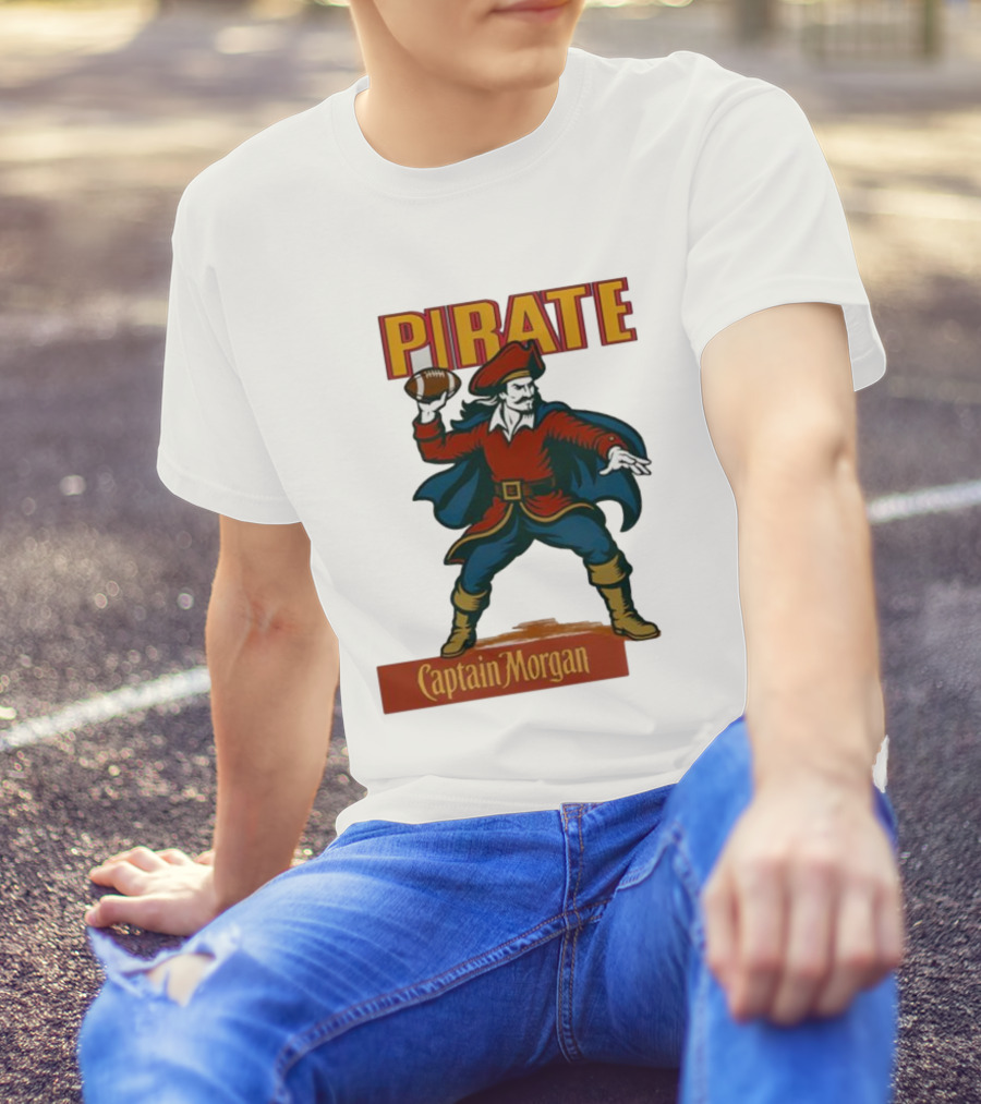Captain Morgan Pirate Football Throwback T-Shirt