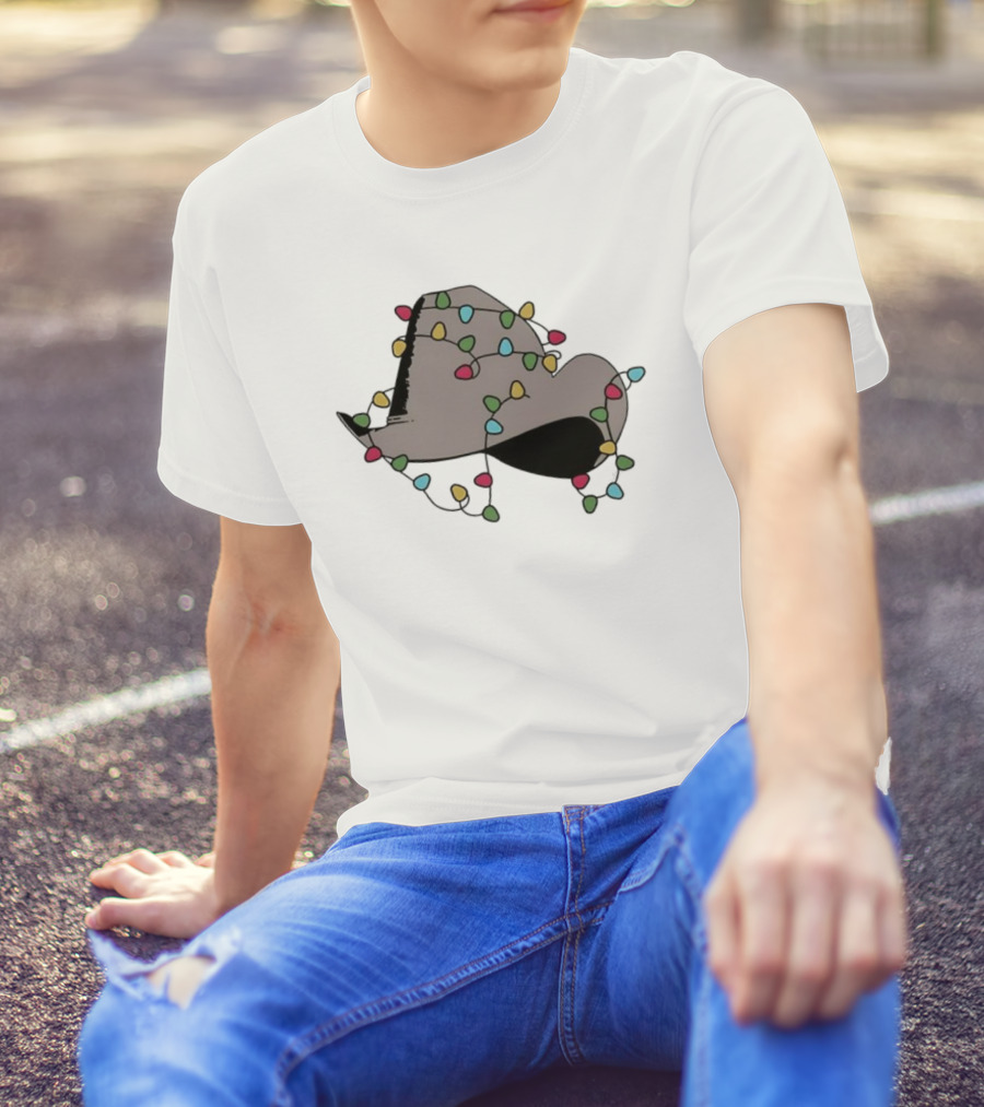 Dwight Yoakam Christmas Light Cowboy Hat Holiday String Lights T-Shirt