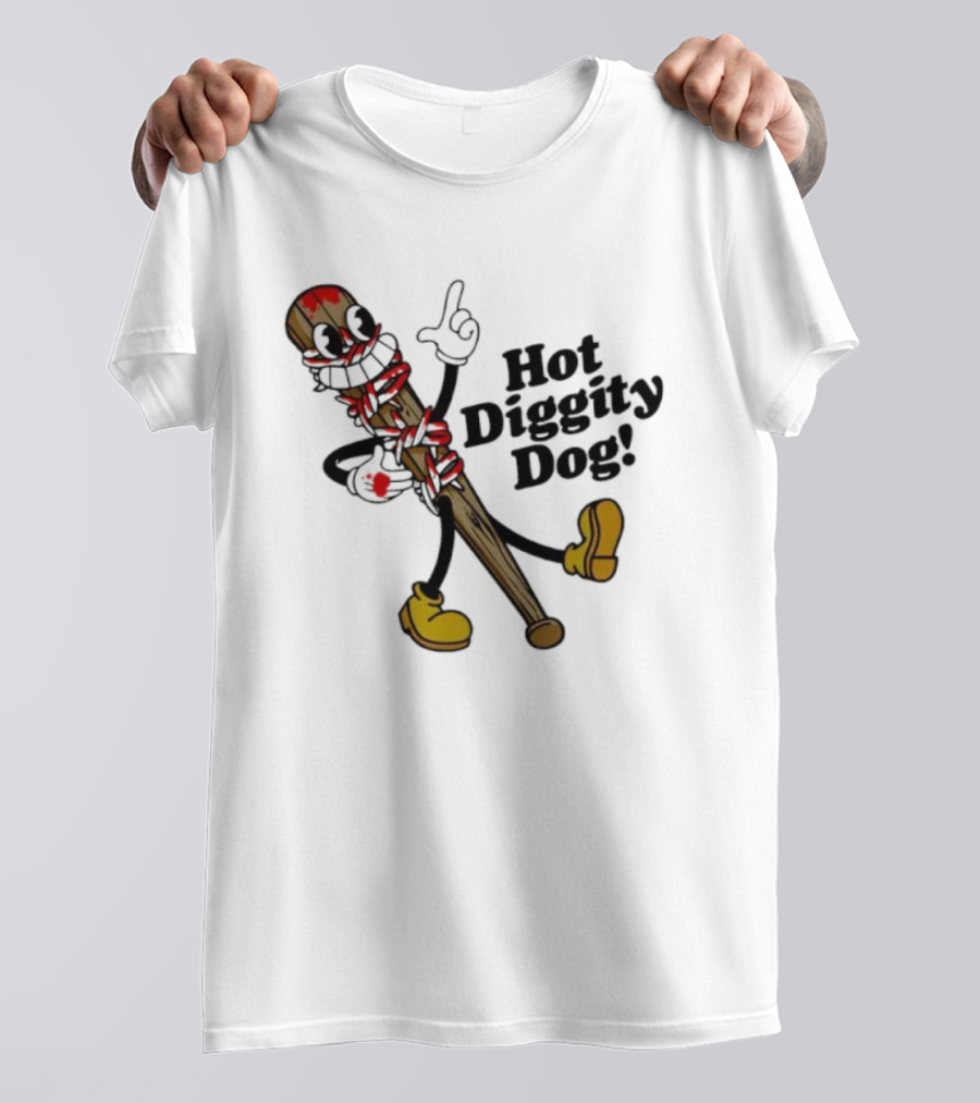 The Walking Dead 15th Anniversary Hot Diggity Dog Bat Character T-Shirt