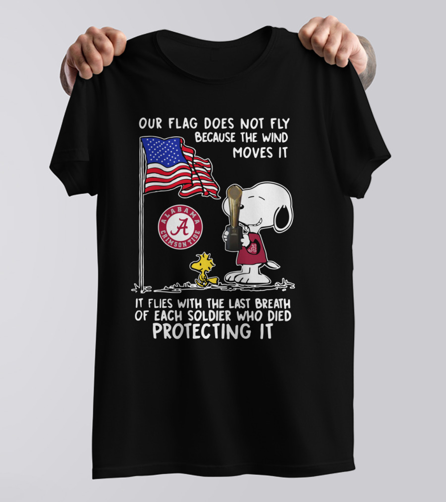 Alabama Crimson Tide Snoopy Woodstock Flag Tribute Soldier Sacrifice T-Shirt