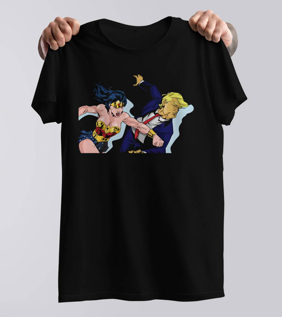 Wonder Woman Punching Donald Trump Tara Dublin Rocks T-Shirt