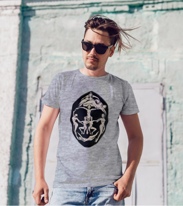 Girl Plastic Art Store Merch Dali Recreation Men's Heavyweight Surrealist Face T-Shirt