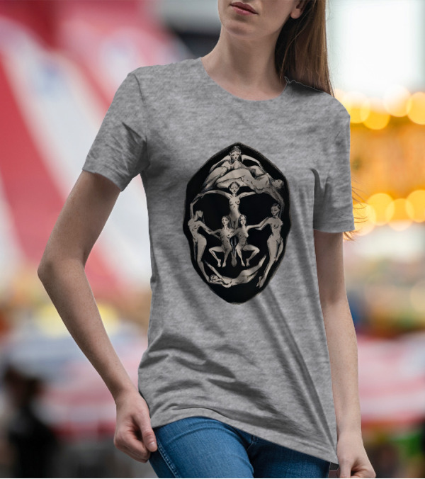 Girl Plastic Art Store Merch Dali Recreation Men's Heavyweight Surrealist Face T-Shirt