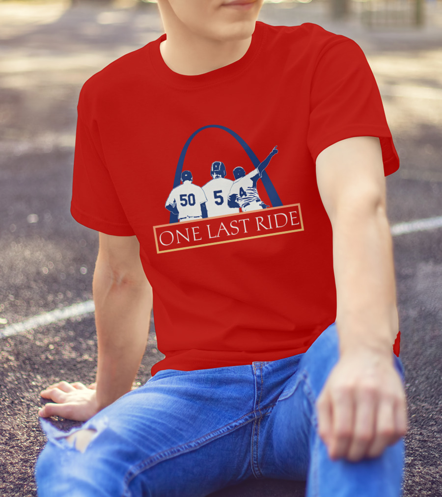 Stl Sports Central Store One Last Ride Baseball Tribute With Arch T-Shirt