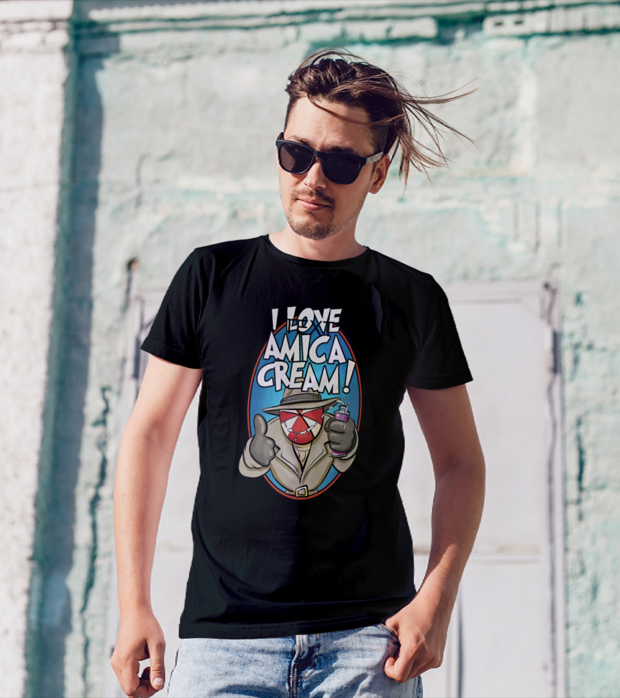 I Love Amica Cream That Umbrella Guy Thumbs Up With Drink T-Shirt