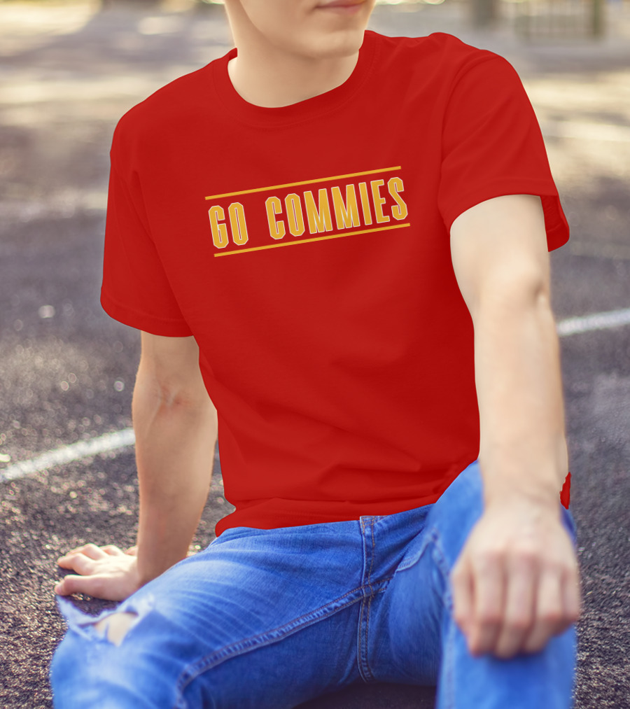 Go Commies Yellow Text On Red T-Shirt