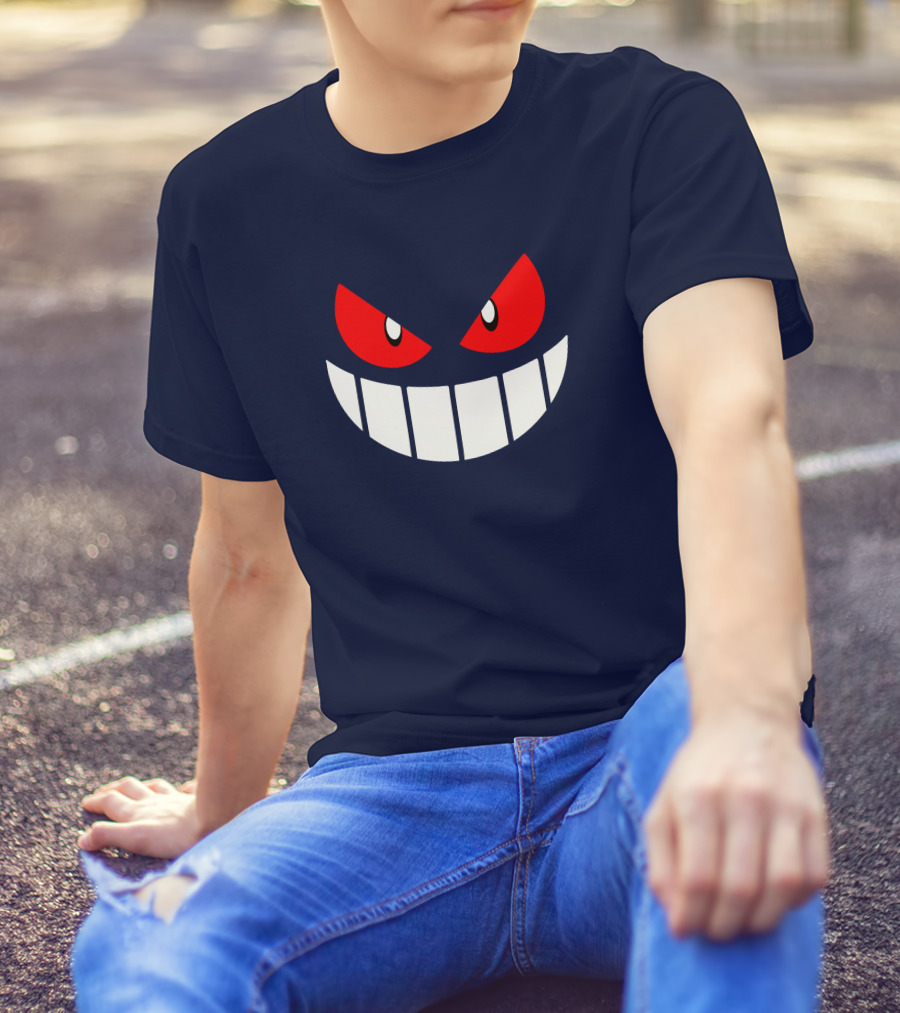 Gengar Pokemon Eyes Grinning Face Red Eyes White Teeth T-Shirt