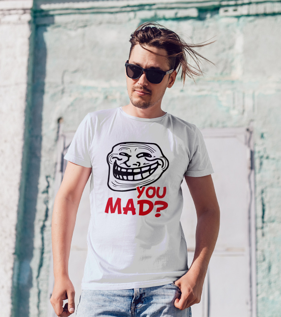 Zahee Troll Face You Mad? Iconic Meme Expression T-Shirt