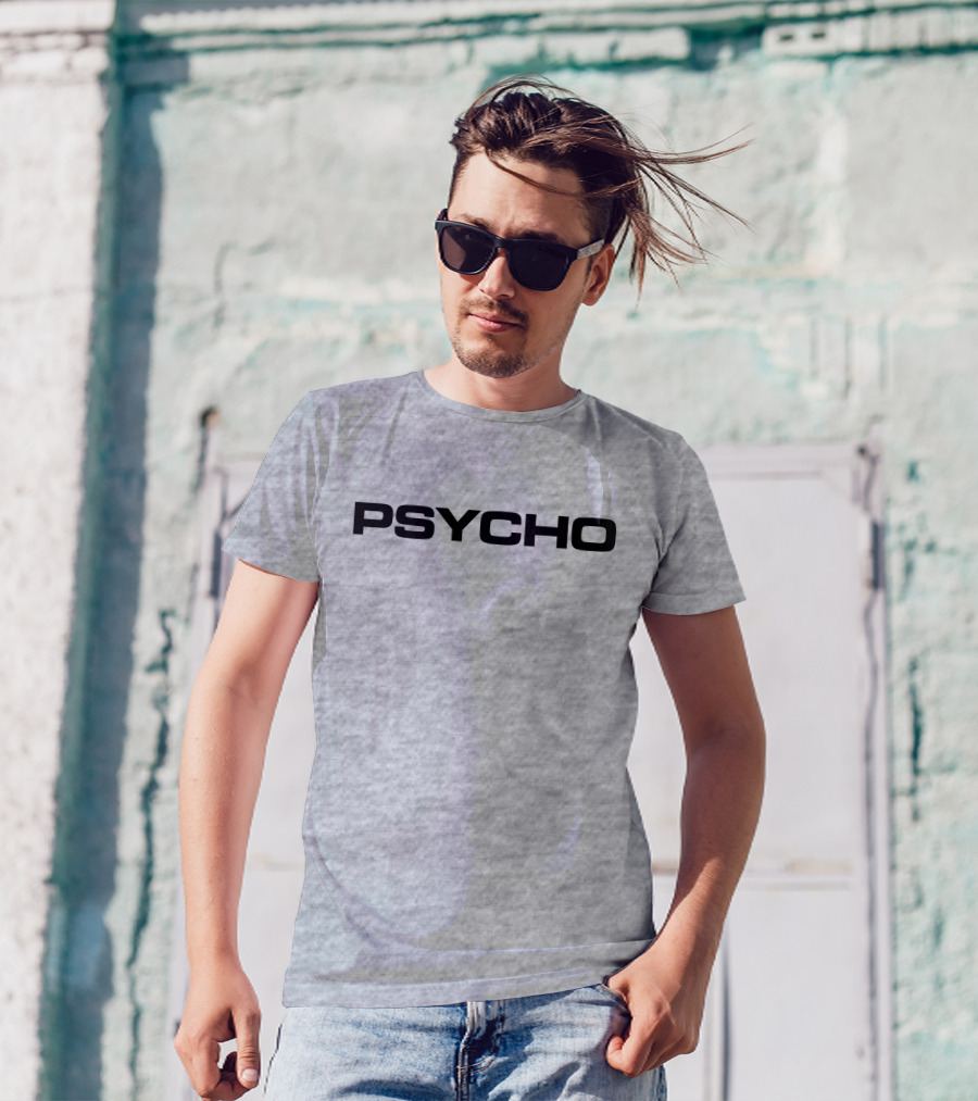 Lifewithj0se Psycho Bold Black Text On Gray Background T-Shirt
