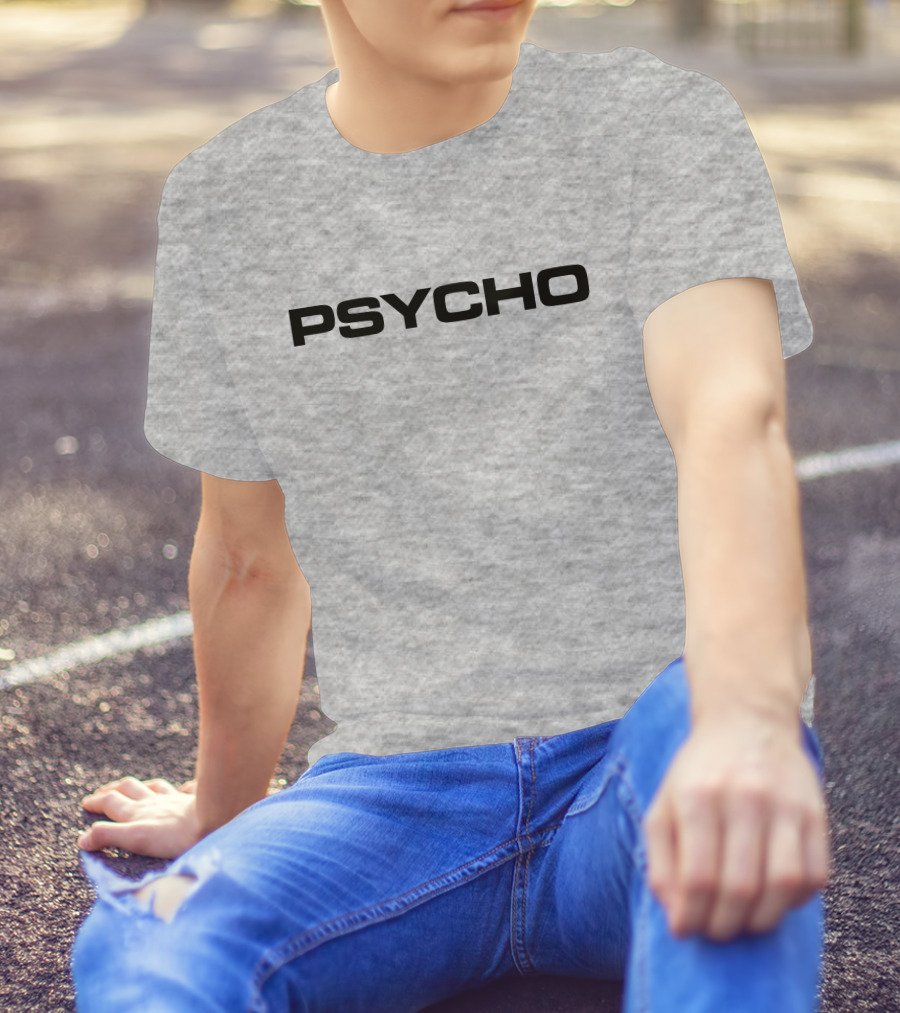 Lifewithj0se Psycho Bold Black Text On Gray Background T-Shirt