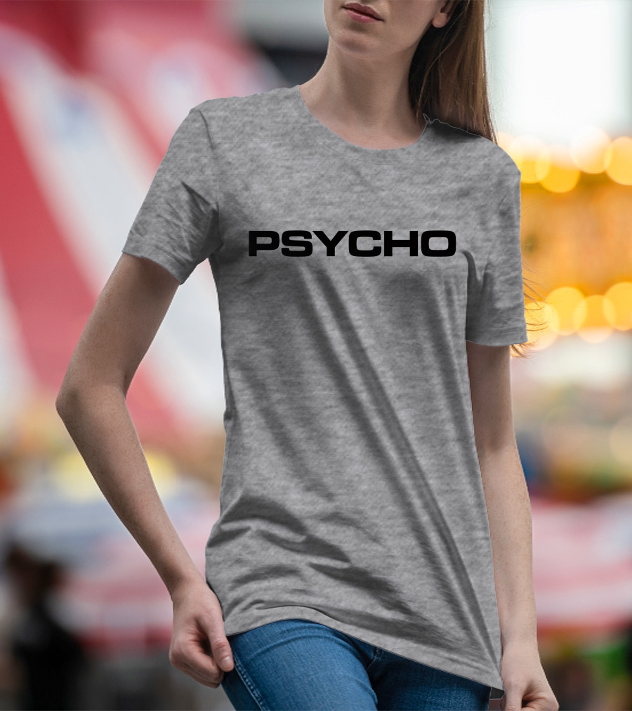 Lifewithj0se Psycho Bold Black Text On Gray Background T-Shirt
