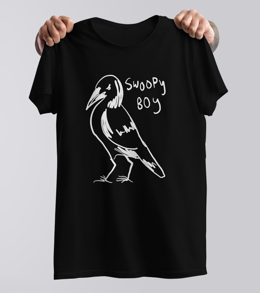 Mrs Legend Swoopy Boy Bird Sketch White T-Shirt