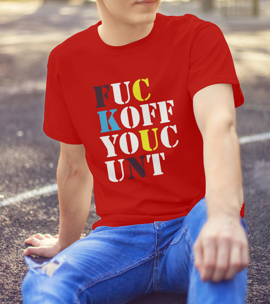 Dave Surman FUC KOFF YOUC UNT Text T-Shirt