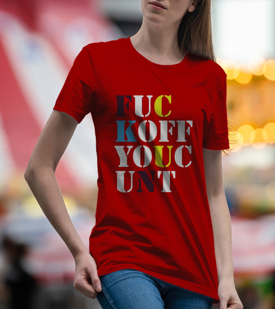 Dave Surman FUC KOFF YOUC UNT Text T-Shirt