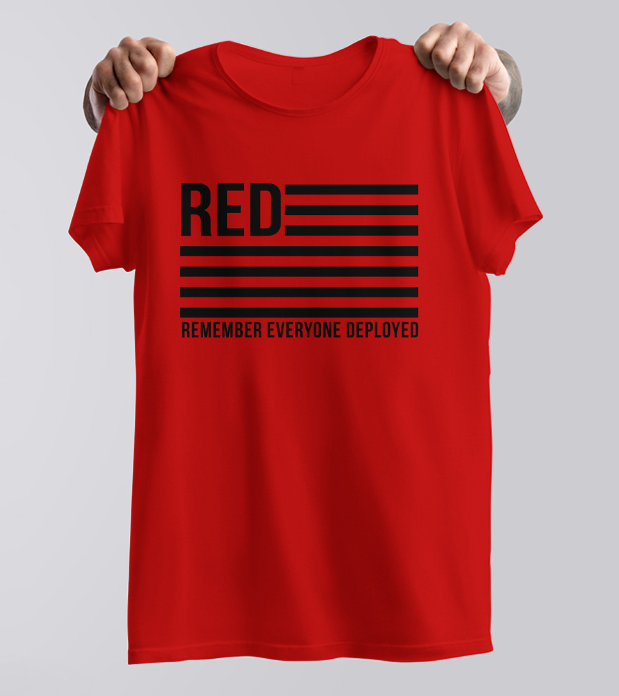 Karma Girl RED Remember Everyone Deployed USA Flag T-Shirt