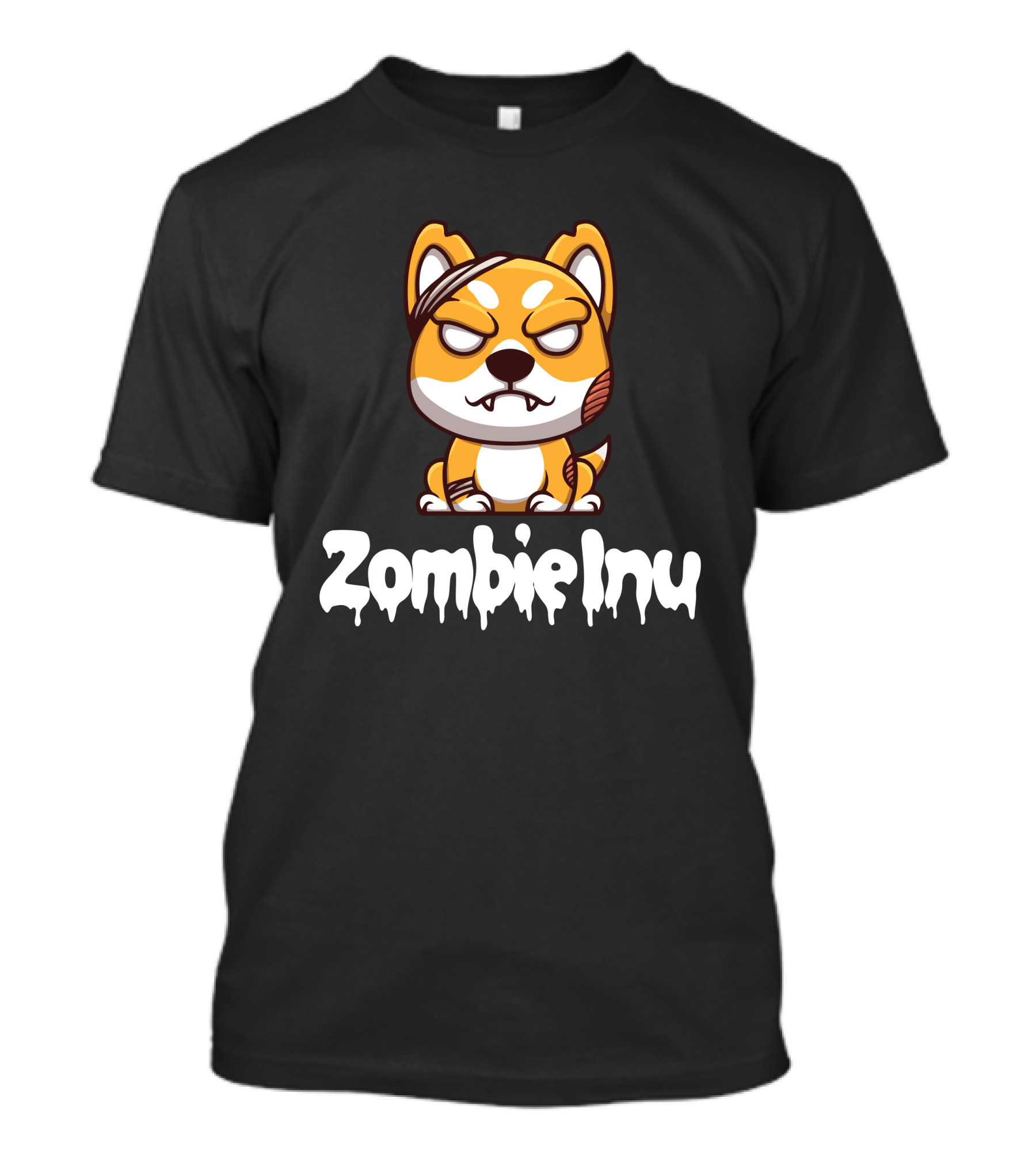 Zombie Inu Zinu Token Fierce Canine Character T-Shirt