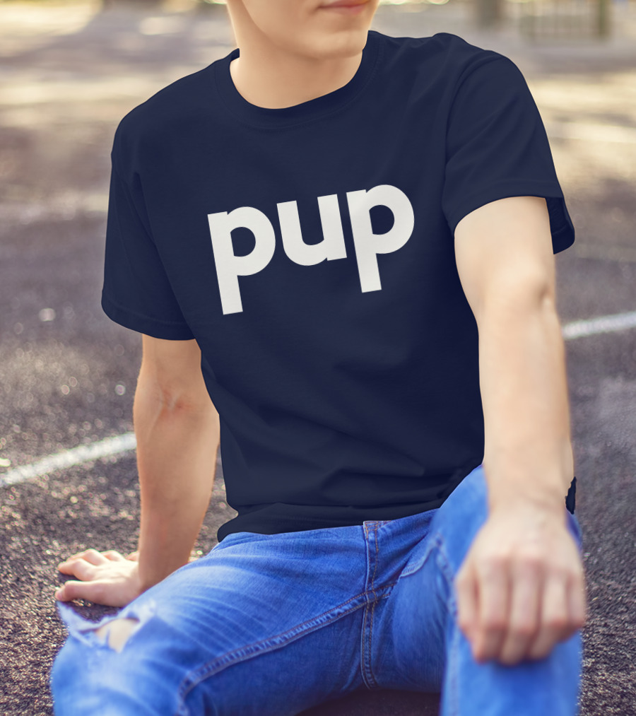 Gannondork Pup Bold Text Navy Background T-Shirt