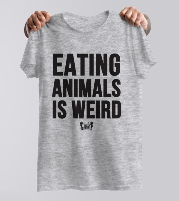 Eating Animals Is Weird Vegan Bros Veganuary John Oberg T-Shirt