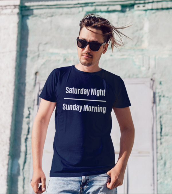 Saturday Night Sunday Morning Thin Line Back To The Island T-Shirt