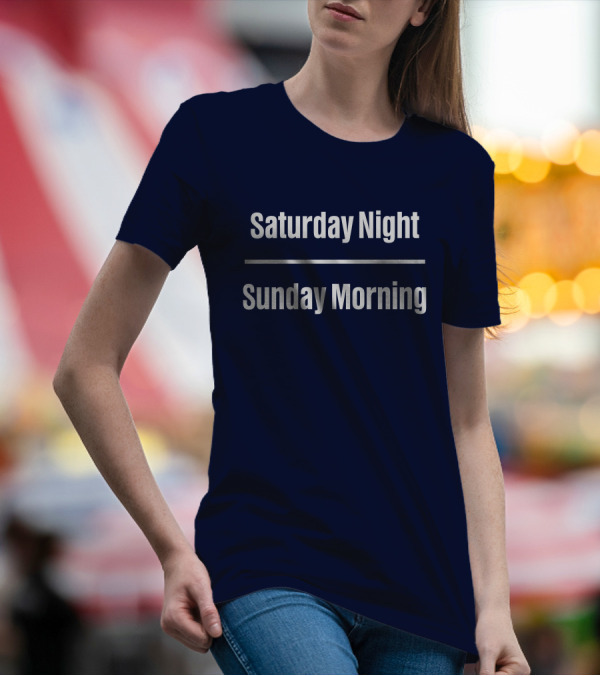 Saturday Night Sunday Morning Thin Line Back To The Island T-Shirt