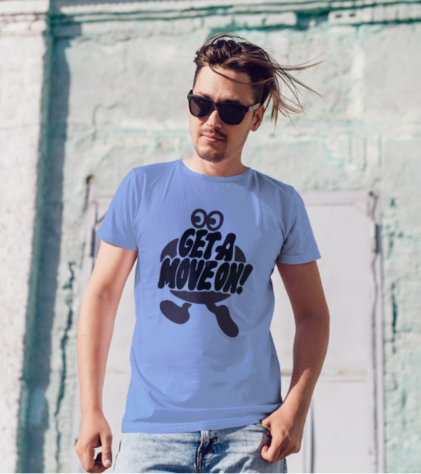 Jahdiary Get A Move On Playful Running Character T-Shirt
