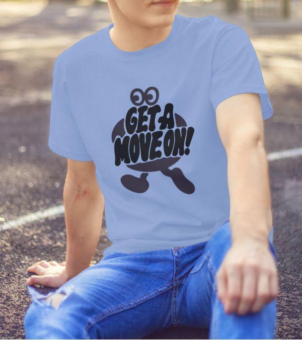 Jahdiary Get A Move On Playful Running Character T-Shirt