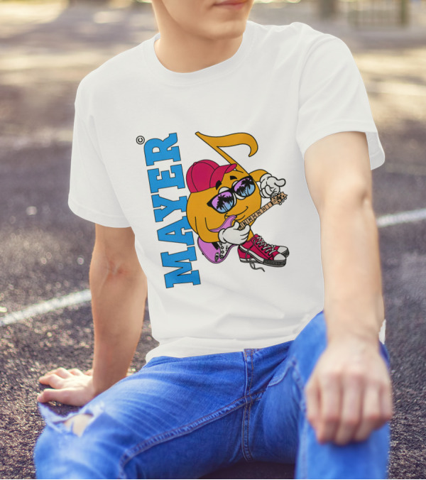 Mayer Sob Rock Merch Music Note Character With Guitar And Sunglasses T-Shirt