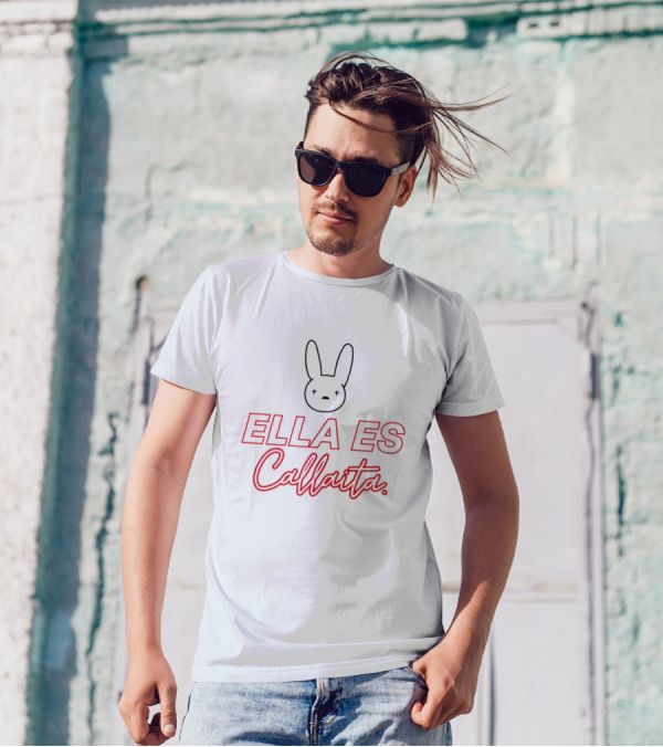 Bad Bunny Merch Ella Es Callaita Bunny Face T-Shirt