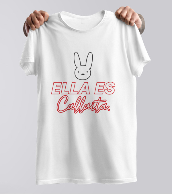 Bad Bunny Merch Ella Es Callaita Bunny Face T-Shirt