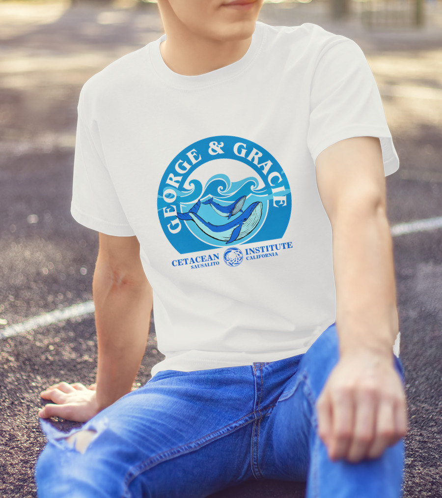 George And Gracie Cetacean Institute Sausalito California Wave T-Shirt