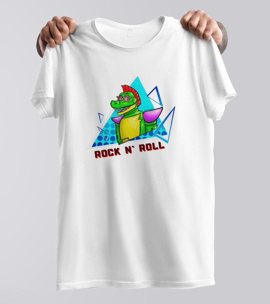 Monty Rock N' Roll Dinosaur With Star Shades And Mohawk T-Shirt