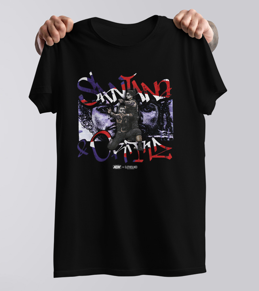 Santana And Ortiz Proud And Powerful AEW Clotheslined Collaboration T-Shirt