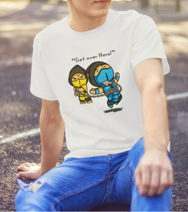Mortal Kombat Scorpion Chibi Get Over Here The Krypt Classic Scene T-Shirt