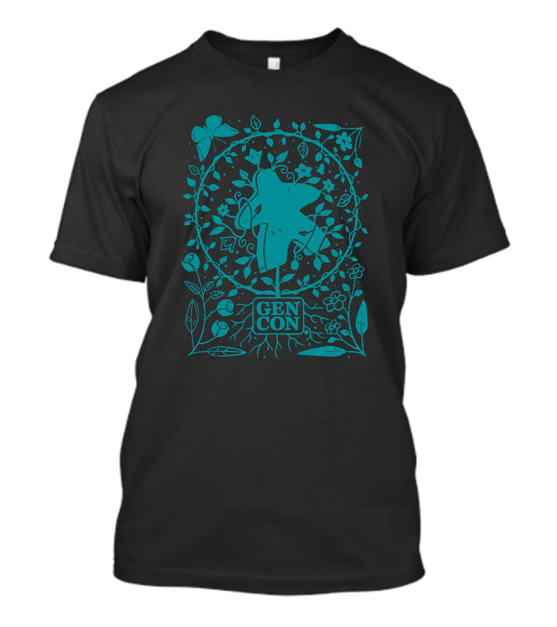 Gen Con Botanical Meeple Butterfly Floral Rollacrit Merch T-Shirt