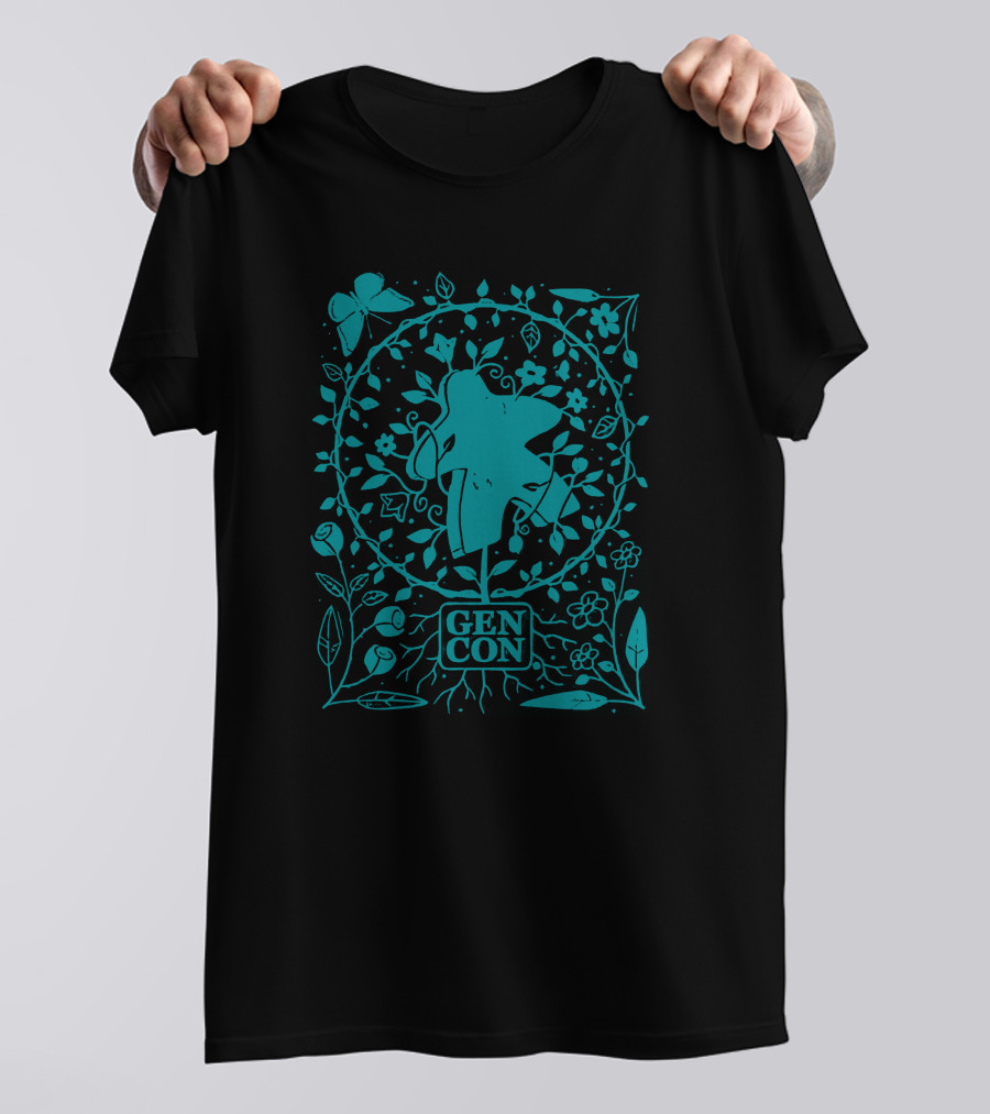 Gen Con Botanical Meeple Butterfly Floral Rollacrit Merch T-Shirt