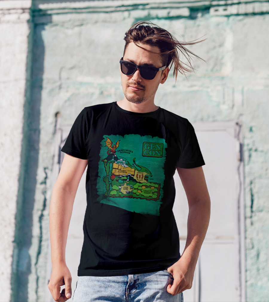 Gen Con Island Map Genevieve's Domain Exhibit Plateau Tabletop Forest T-Shirt