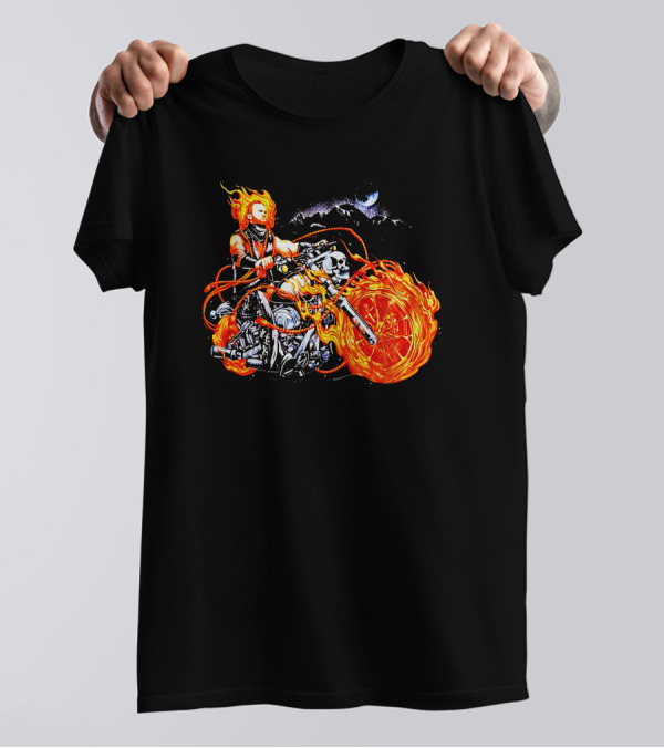 Hangman Adam Page Ghost Rider Flaming Motorcycle Mattmac1012 T-Shirt