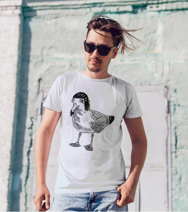 Eren Yeager Seagull Toast Guy Bird Anime Meme T-Shirt
