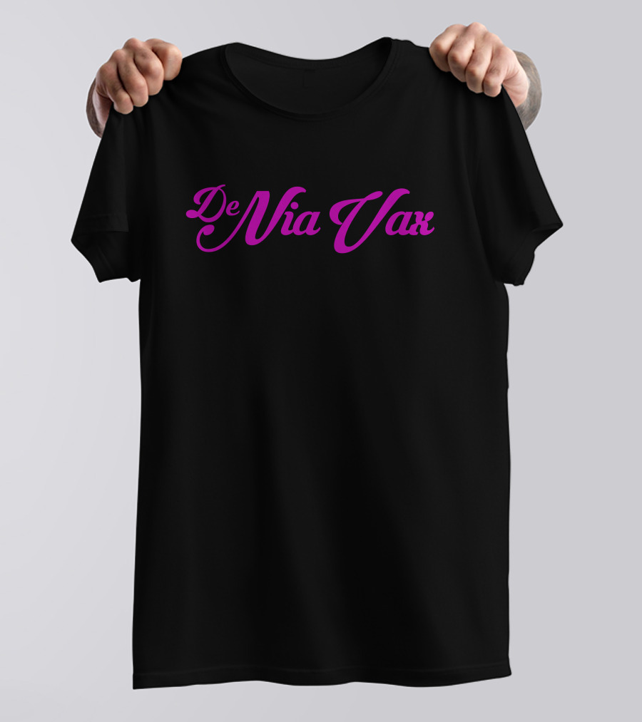 De Nia Vax Typography In Bold Pink Script T-Shirt