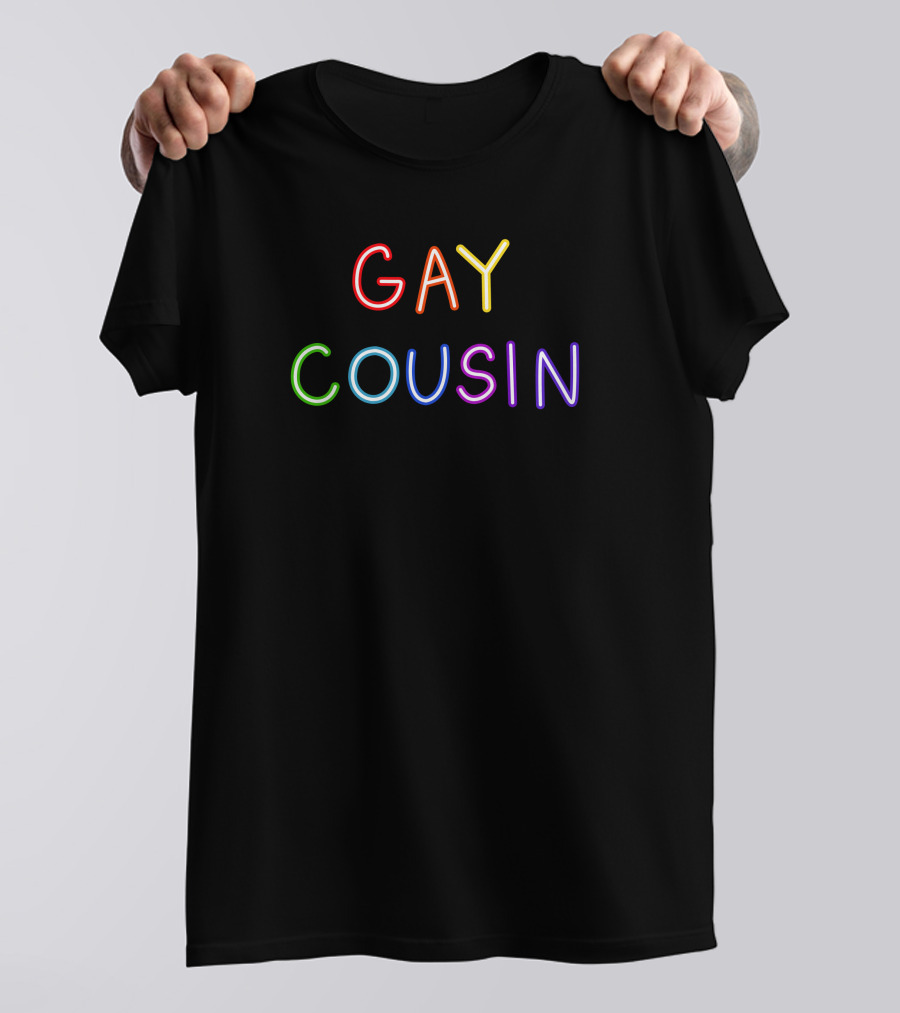Ashley Loob Merch Shop Gay Cousin Neon Text T-Shirt
