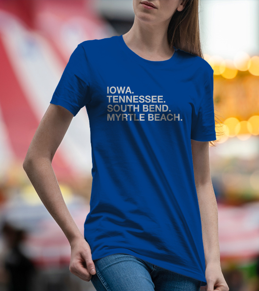 Iowa Tennessee South Bend Myrtle Beach Cubs Minor League Affiliates T-Shirt